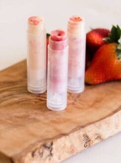 homemade strawberry chapstick.