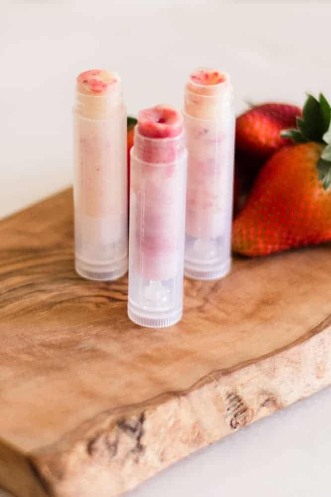 Tubes of strawberry chapstick.