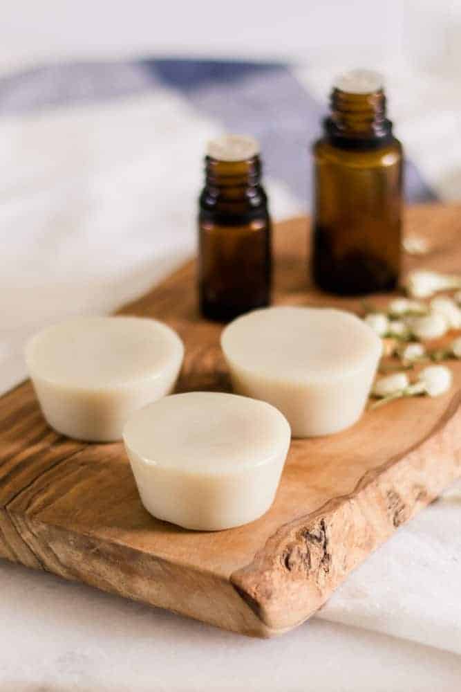 Lotion bars for joint and muscle discomfort with essential oils.
