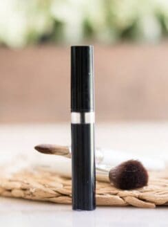 Homemade Mascara in a black tube with applicator.