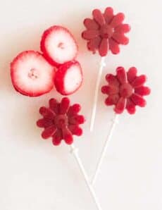 3 homemade healthy strawberry lollipops