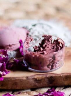 homemade anti aging face mask in glass bowl.