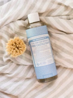 Bottle of castile soap for making baby wash