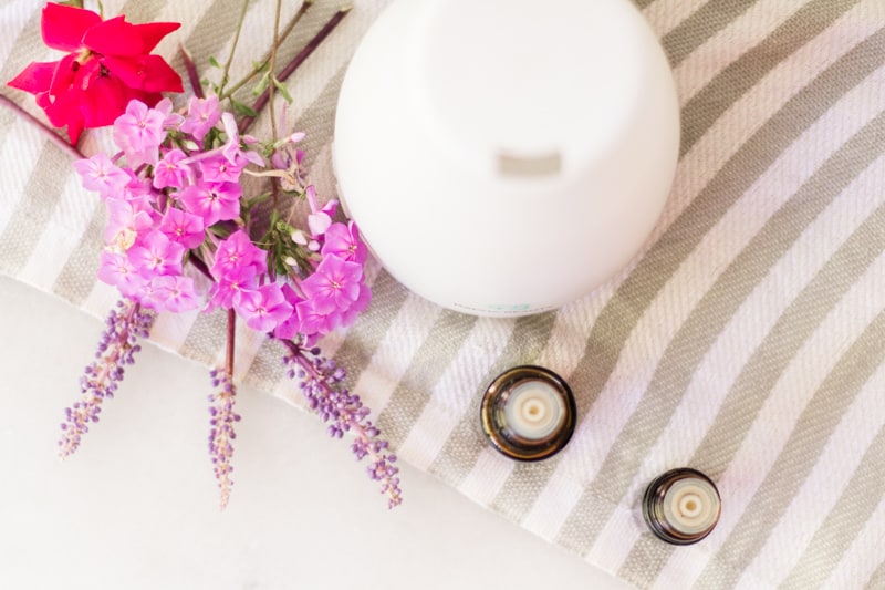 Top down view of an essential oil diffuser. 