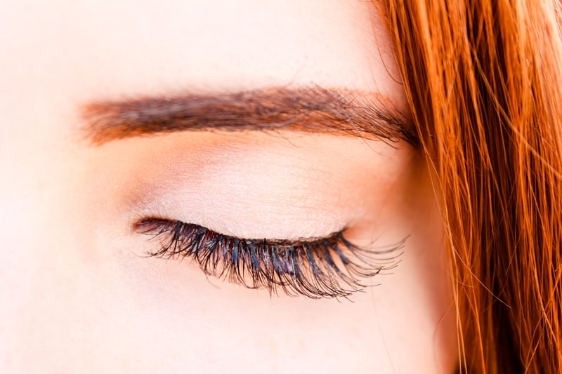 Close up picture of eyelashes.