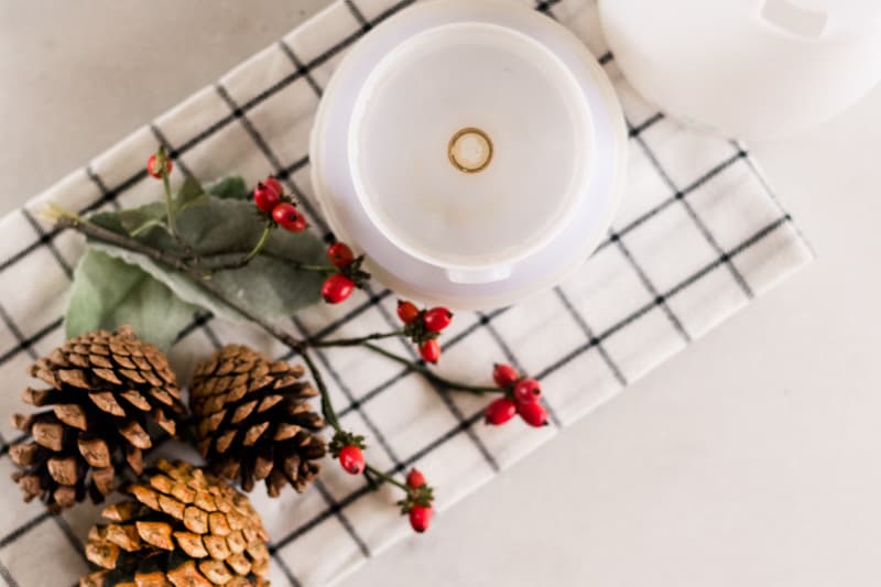 Winter diffuser blend in white diffuser.