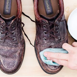 Caring for dress shoes with homemade leather shoe polish.