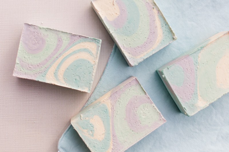 Swirl color soap bars 