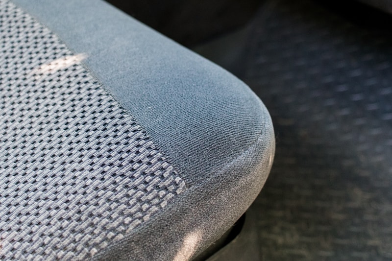 Car seat looking clean with no stain after cleaning.