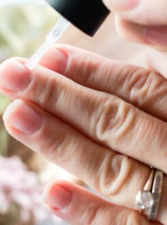 Hydrating cuticles with homemade cuticle oil.