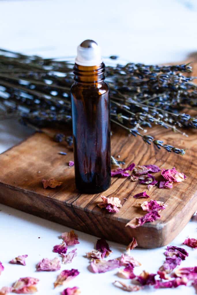 A homemade roller bottle blend for aging skin.