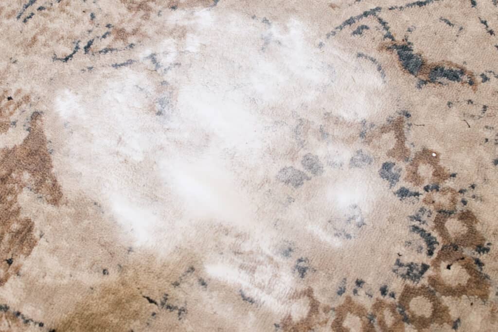 Baking soda on a carpet. 