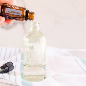 Adding peppermint essential oil to a mice repellent spray.