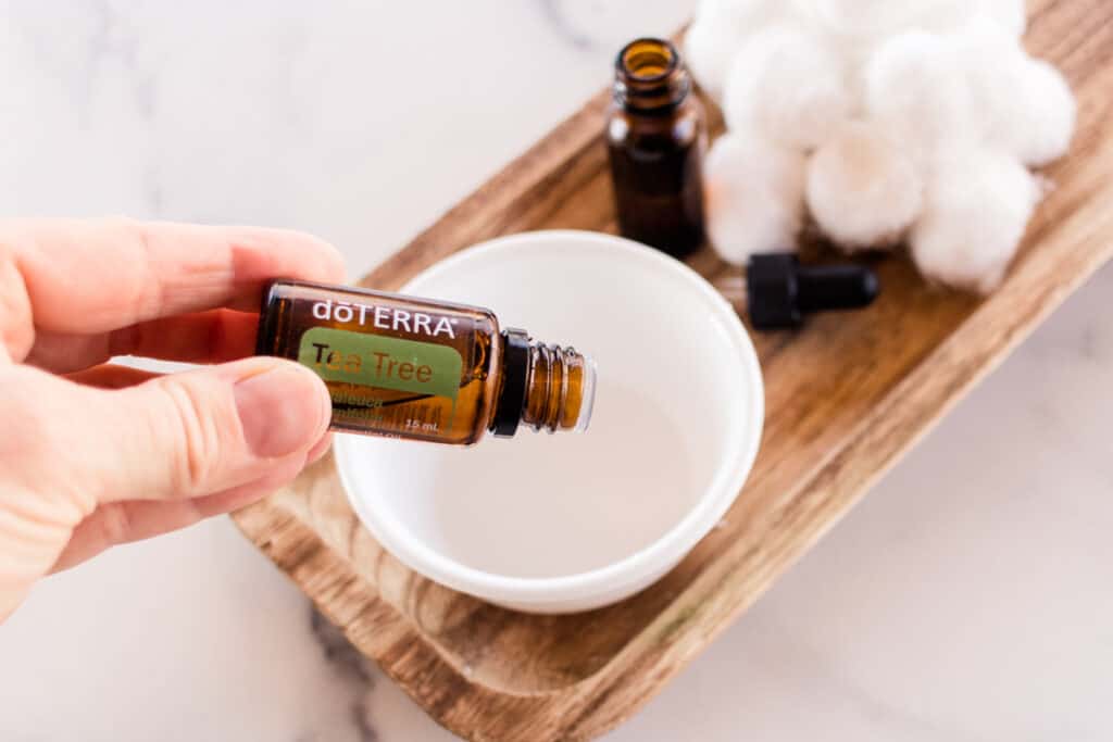 Adding tea tree essential oil to heal ingrown hairs.