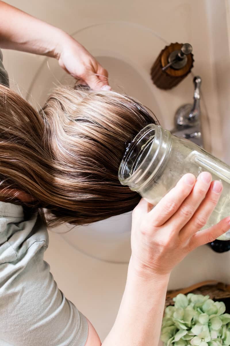 Using bay leaves for hair as a hair rinse. 