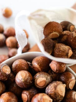 Dried soap nuts to be used in skincare and haircare products.