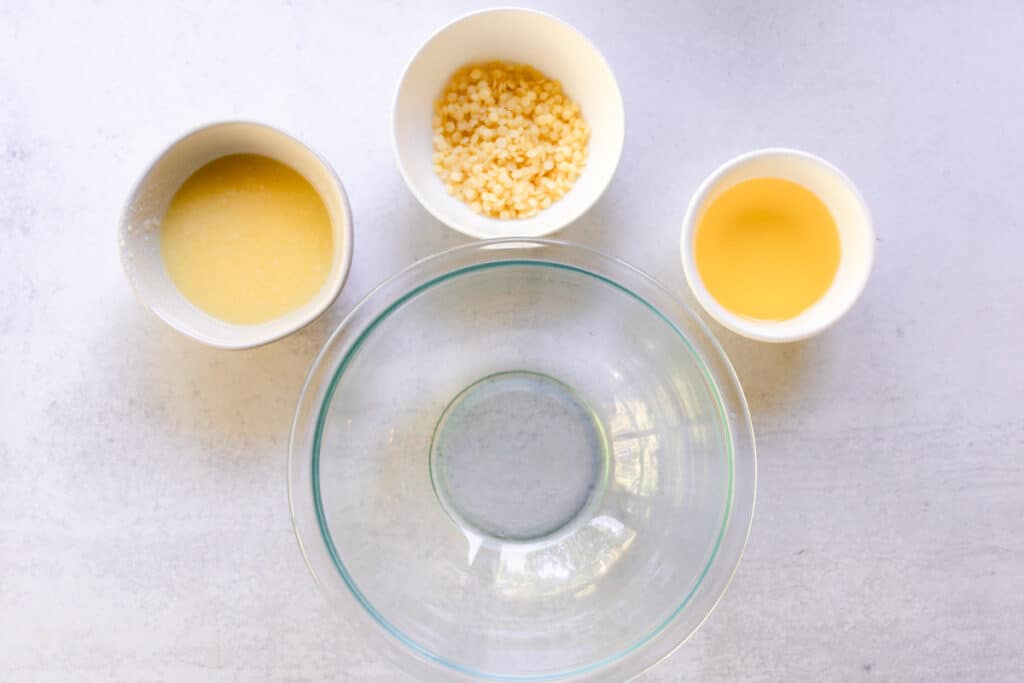 Preparing the ingredients to make tallow balm.