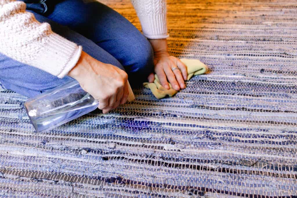 How to Easily Clean and Spot Treat a Braided Rug - Our Oily House