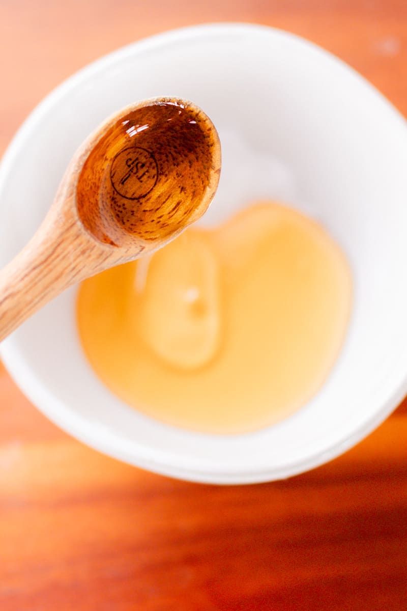 Adding all the ingredients to a small bowl.