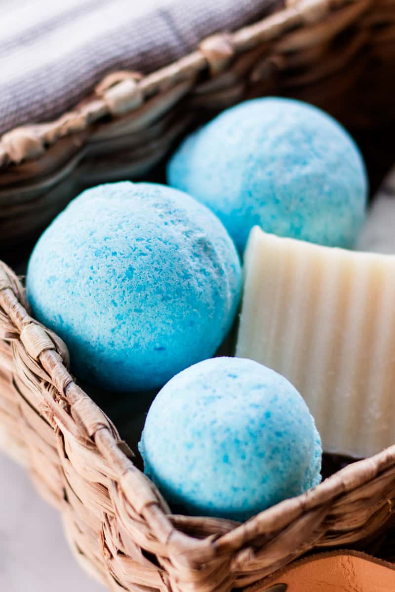 Close up shot of the texture of these shower bombs.