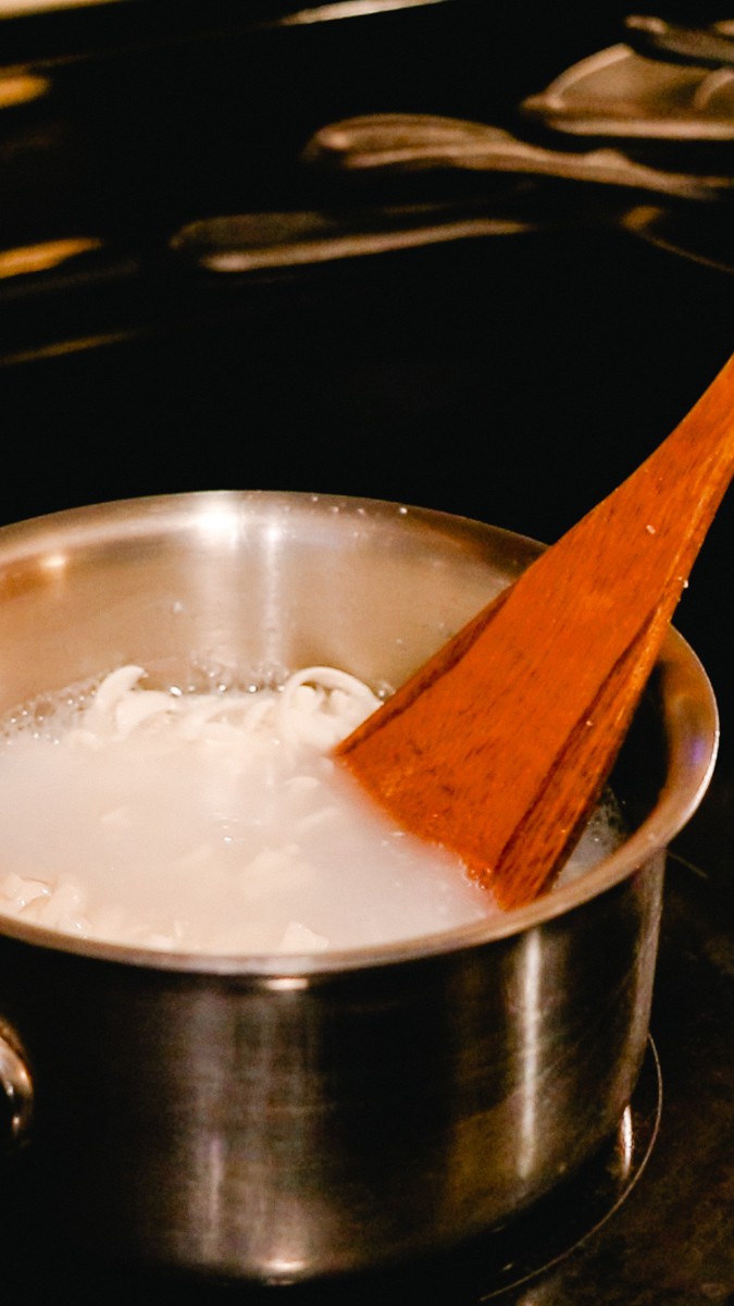 Melting the soap bar on the stovetop before adding it to the laundry detergent. 