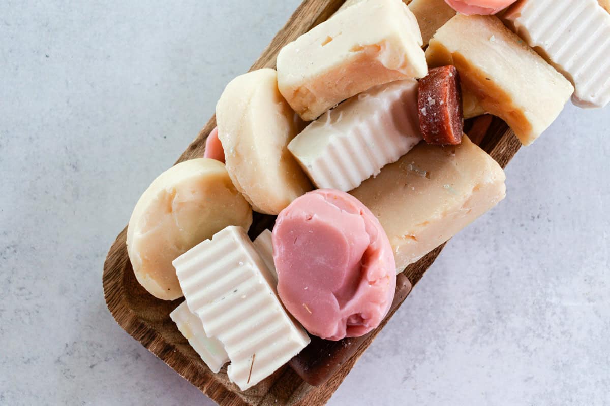 Oddly shaped and damaged soap bars to be made into rebatch soap. 