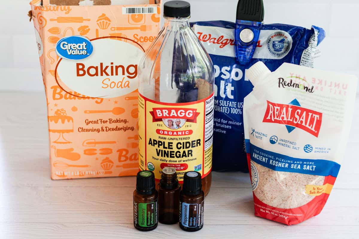 Ingredients for a detoxifying foot bath.