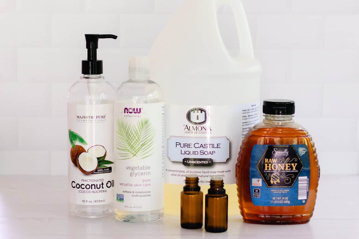 Natural body wash ingredients.
