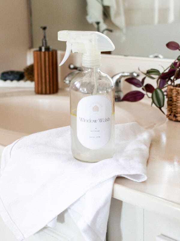 Homemade streak free vinegar window cleaner.