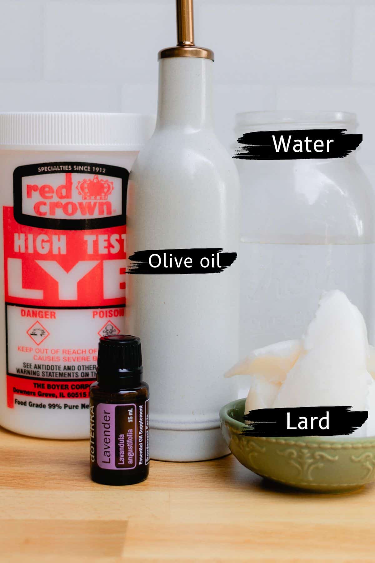 Lard soap ingredients.