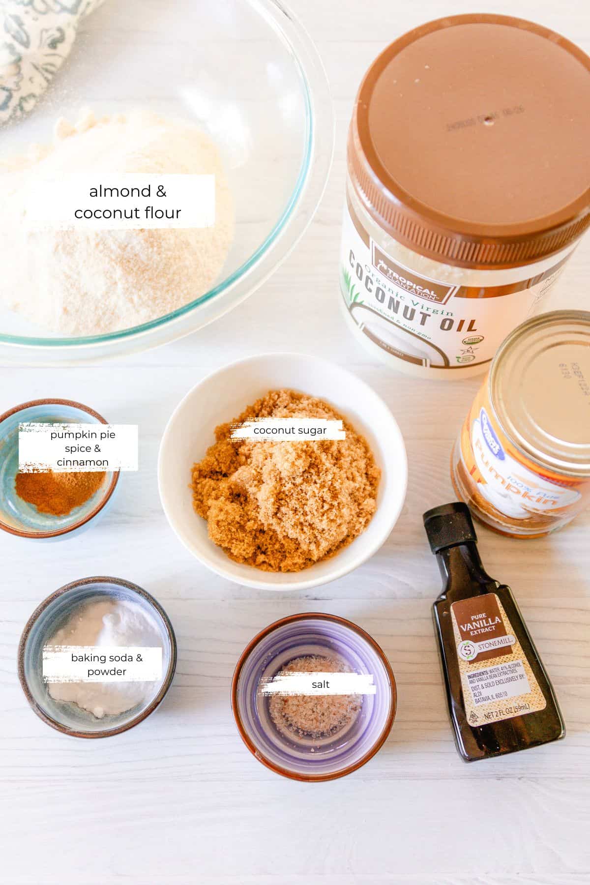 Ingredients for the pumpkin muffins. 