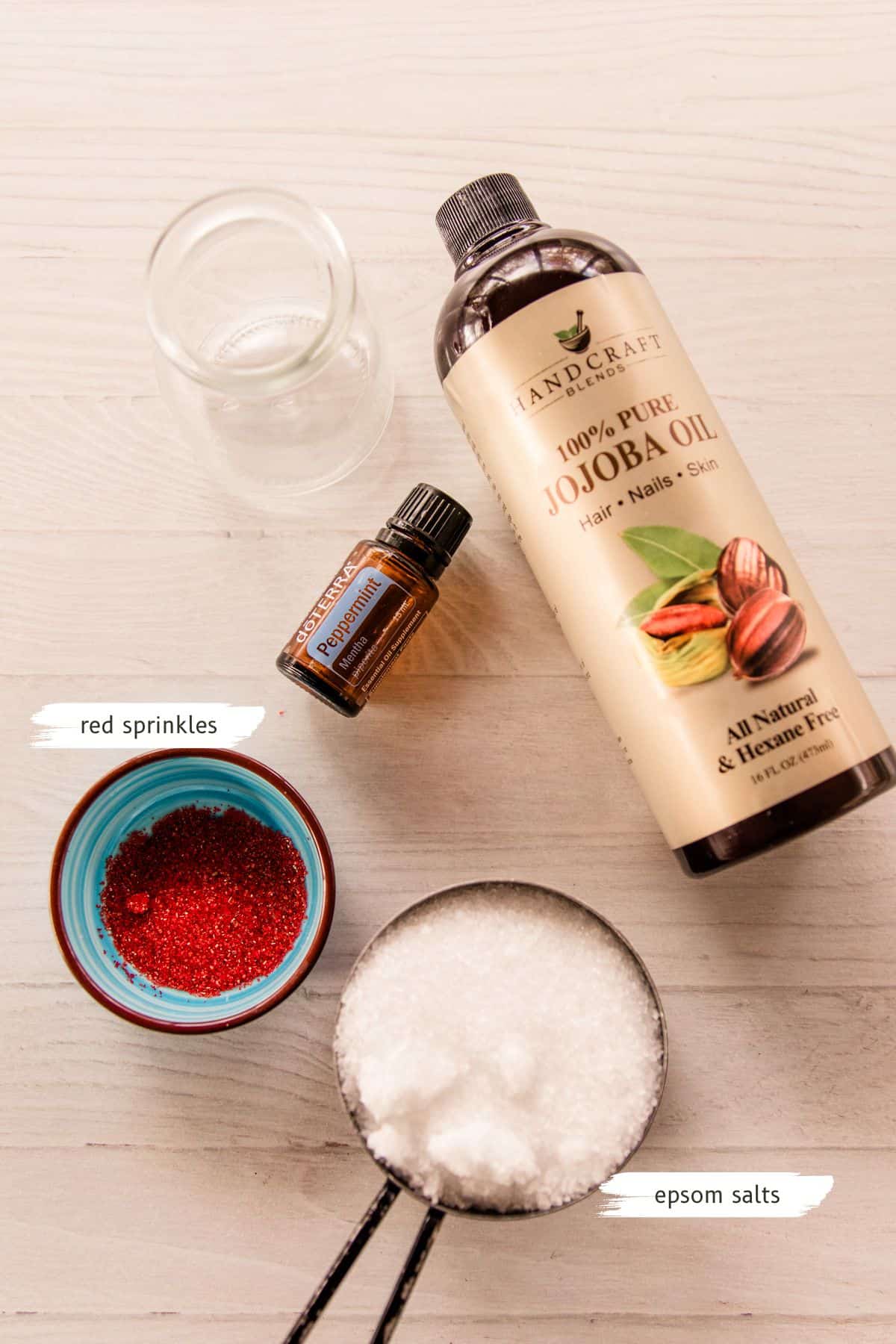 Peppermint bath salts ingredients.