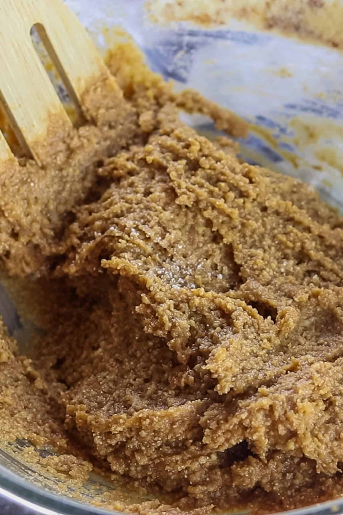 Paleo cookie dough batter after mixing.
