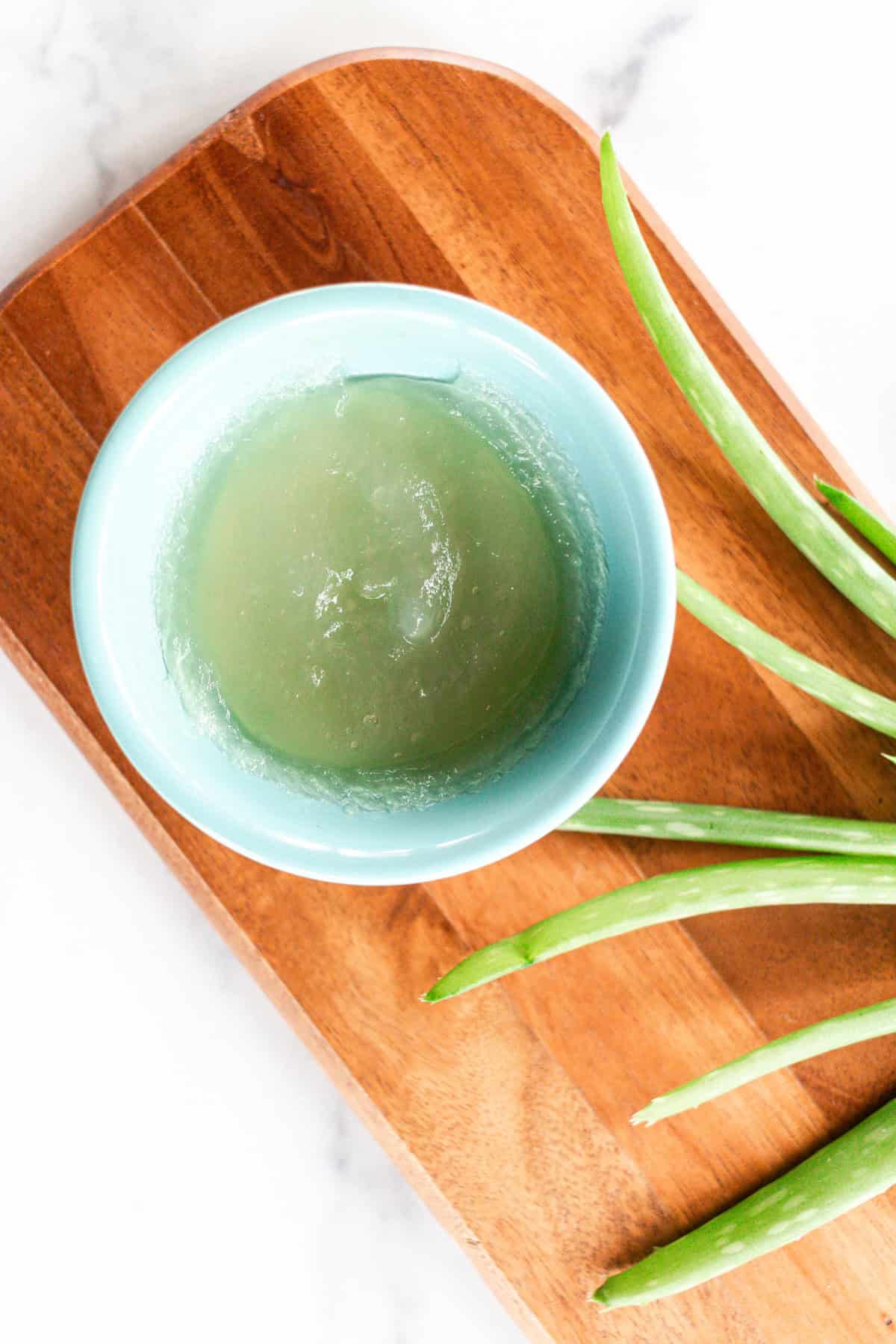A bowl of aloe vera.