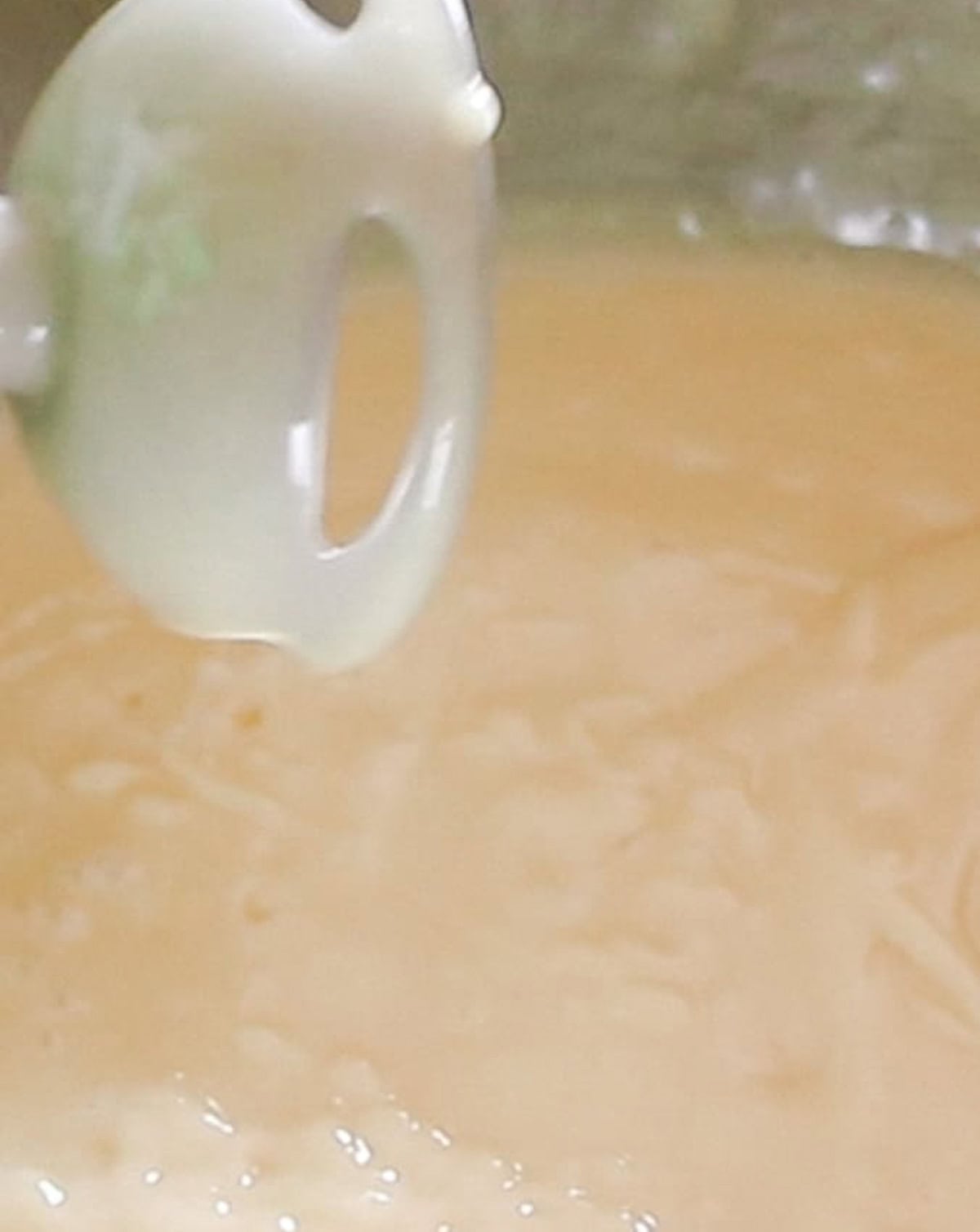 Checking the trace of the shea butter soap.